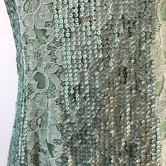 Jessica Simpson asymmetrical mint green sequin dress woman’s‎ size 4 - Picture 8 of 9